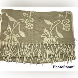 Floral, fringed scarf